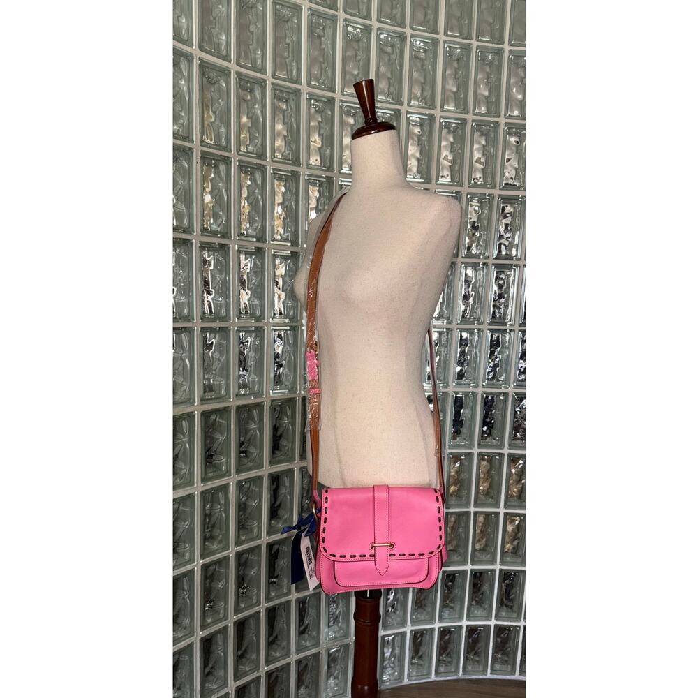 Dooney & Bourke Florentine Leather Binocular Bag pink crossbody purse